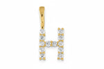 9ct Yellow Gold Initial H Slider
