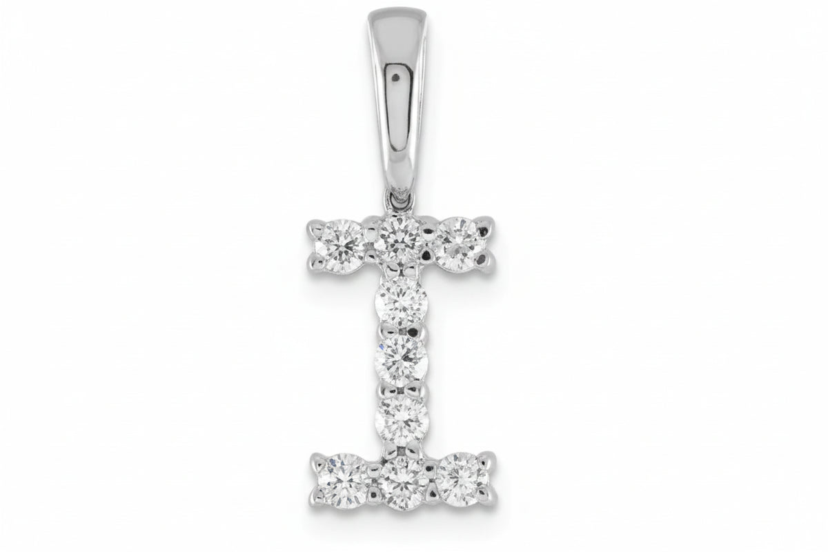 9ct White Gold I Slider