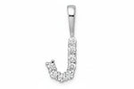9ct White Gold Initial J Slider