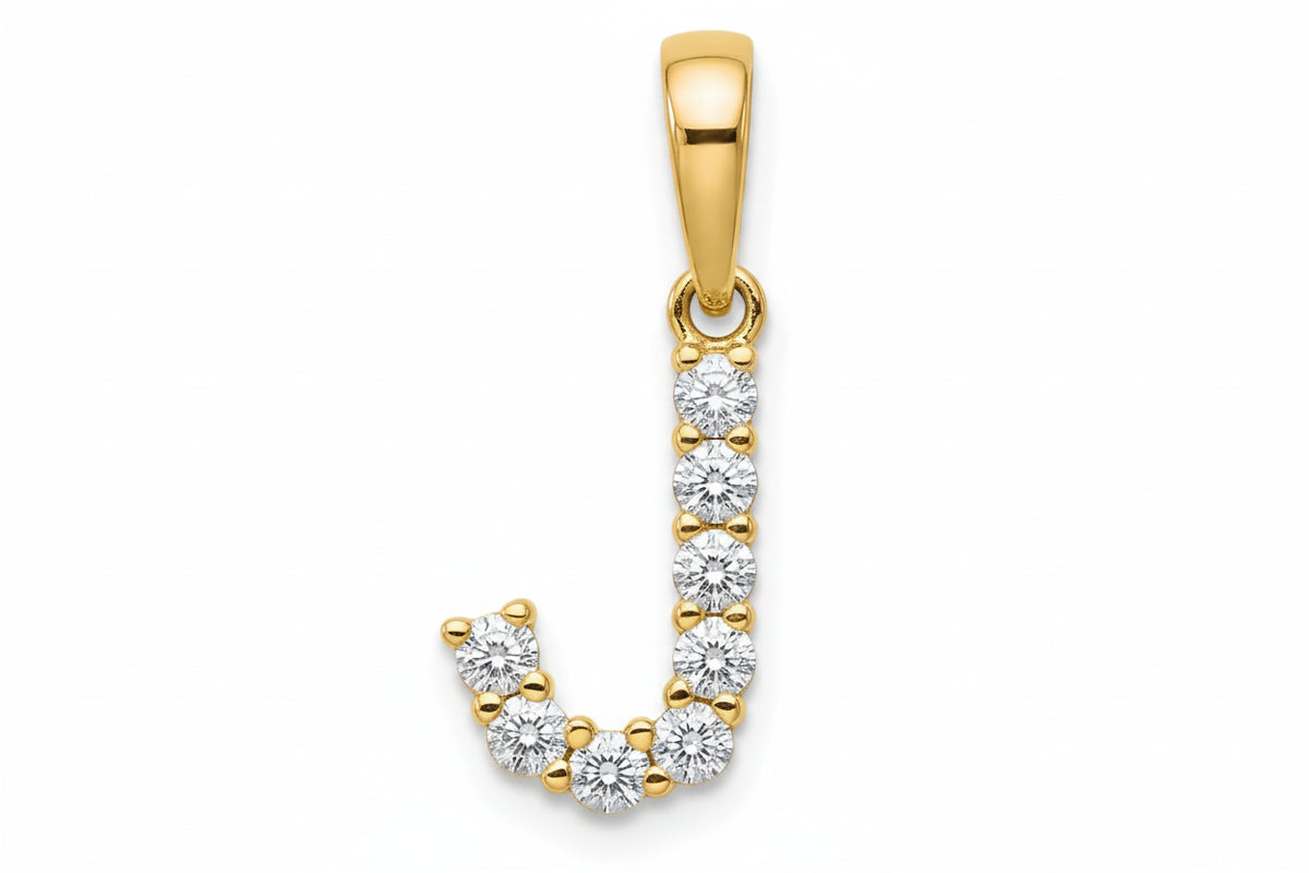 9ct Yellow Gold Initial J Slider