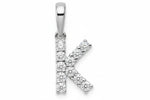 9ct White Gold Initial K Slider