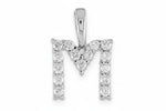 9ct White Gold Initial M Slider