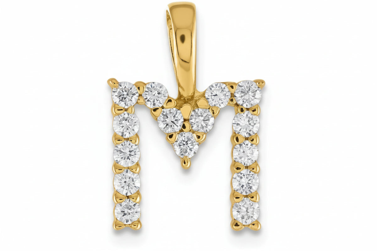9ct Yellow Gold Initial M Slider