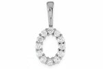 9ct White Gold Initial O Slider