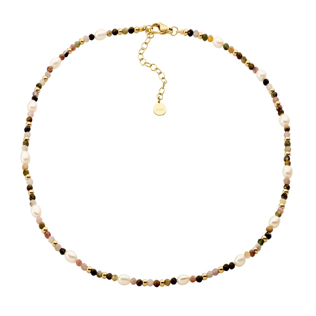 Tourmaline and Freshwater Pearl Necklace-SP134