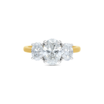 18ct Yellow & White Gold 2.5ct Oval Cut Diamond Trilogy Engagement Ring