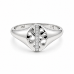 9ct White Gold & Diamond ‘Isabella’ Oval Signet Ring