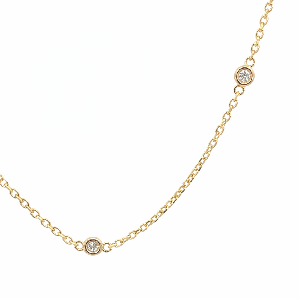 14ct Yellow Gold 0.29ct Diamond Cable Chain