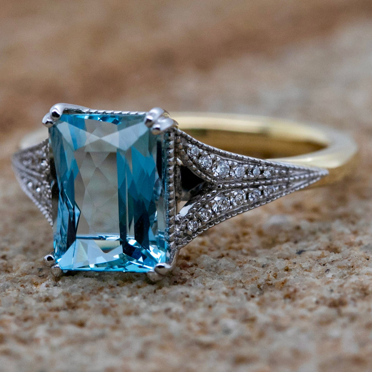 Aquamarine & Diamond Dress Ring - Markbridge Jewellers