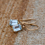 Aquamarine Emerald Cut Drop Earrings - Markbridge Jewellers