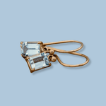 Aquamarine Emerald Cut Drop Earrings - Markbridge Jewellers
