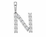 9ct White Gold 0.13ct Initial Diamond Pendants