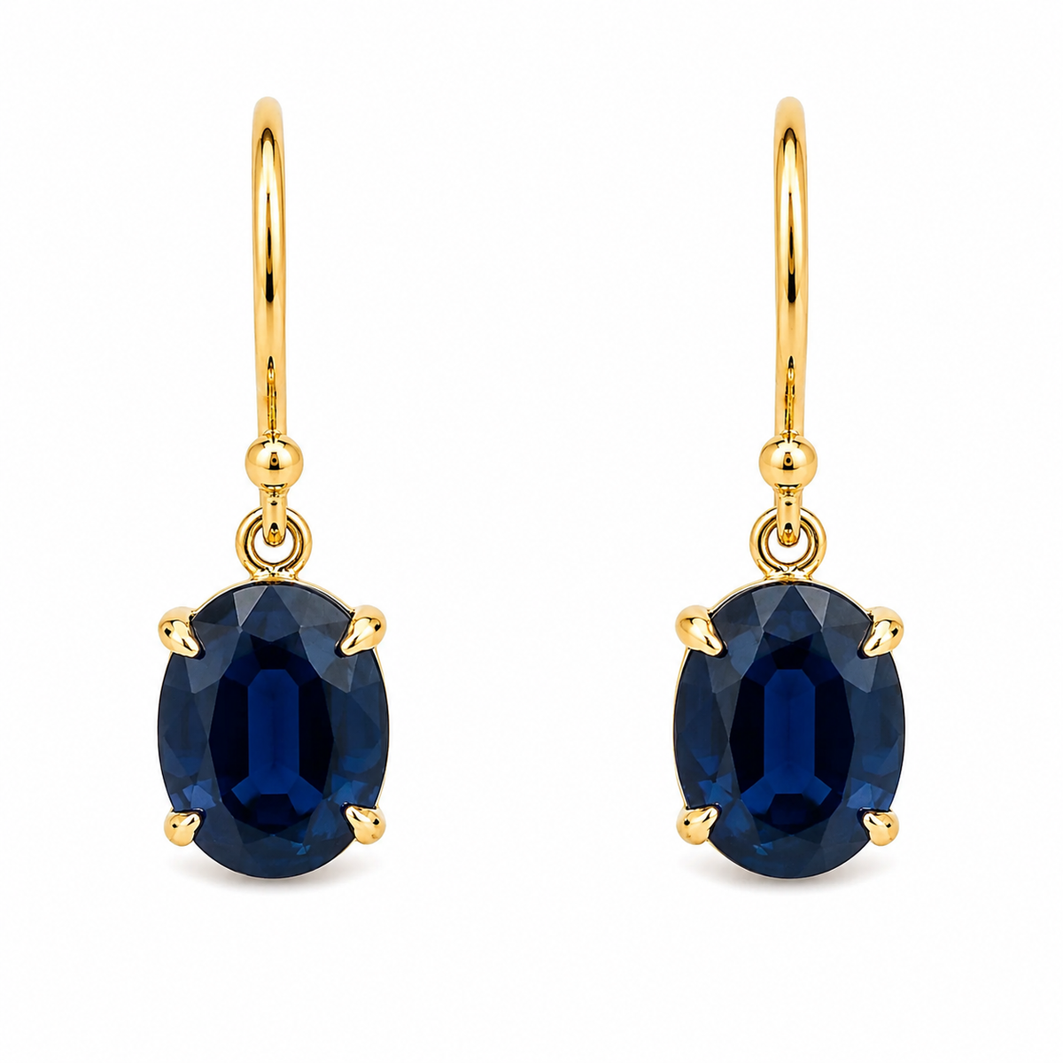 Yellow Gold & Australian Sapphire Drop Earring