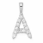 9ct White Gold Initial A Slider