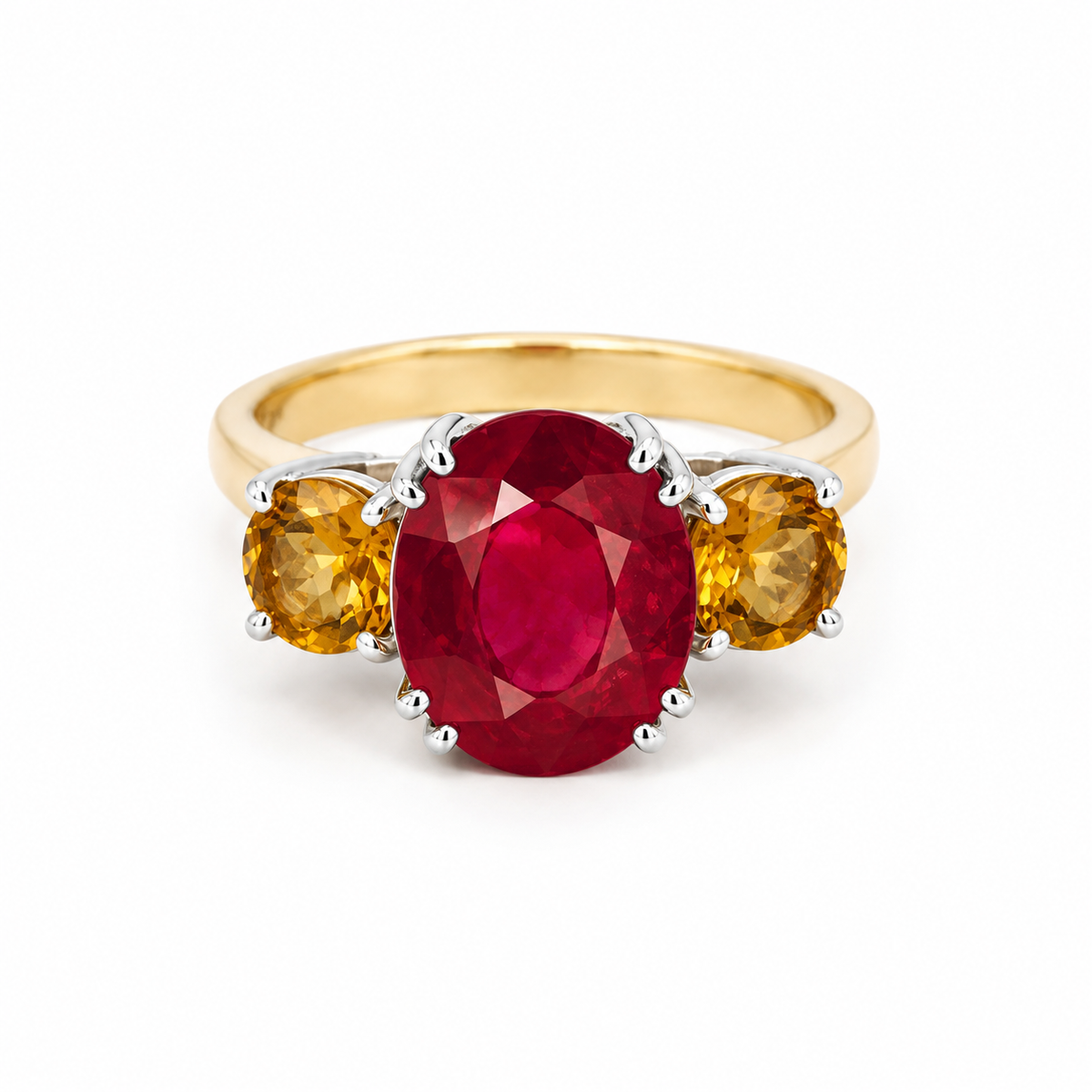 Rubelite & Citrine Dress Ring