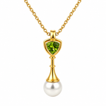 Peridot and Pearl Pendant