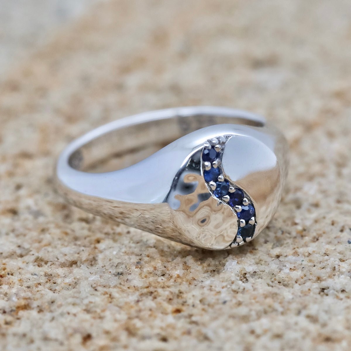 Bays Collection Blue Sapphire Signet Ring - Markbridge Jewellers