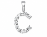 9ct White Gold 0.13ct Initial Diamond Pendants
