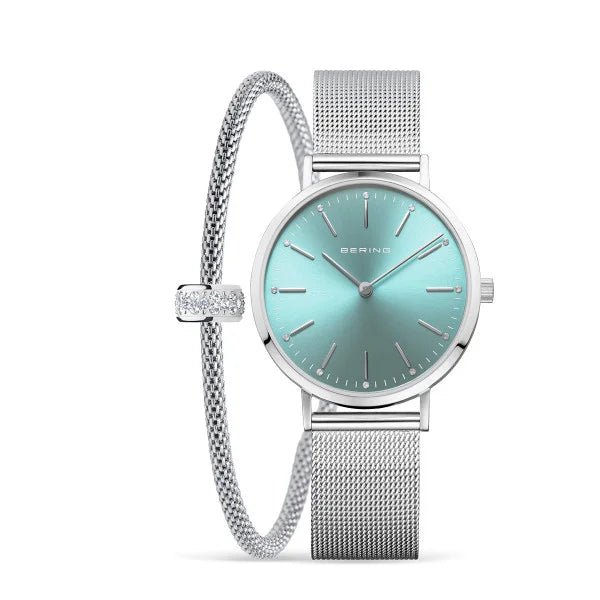 Bering Classic Polished Silver Watch & Bracelet - Markbridge Jewellers