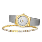Bering Classic Polished Two Tone Watch & CZ Heart Bracelet - Markbridge Jewellers