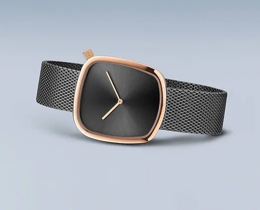 Bering Pebble Polished Rose Gold & Grey Ladies Watch - Markbridge Jewellers