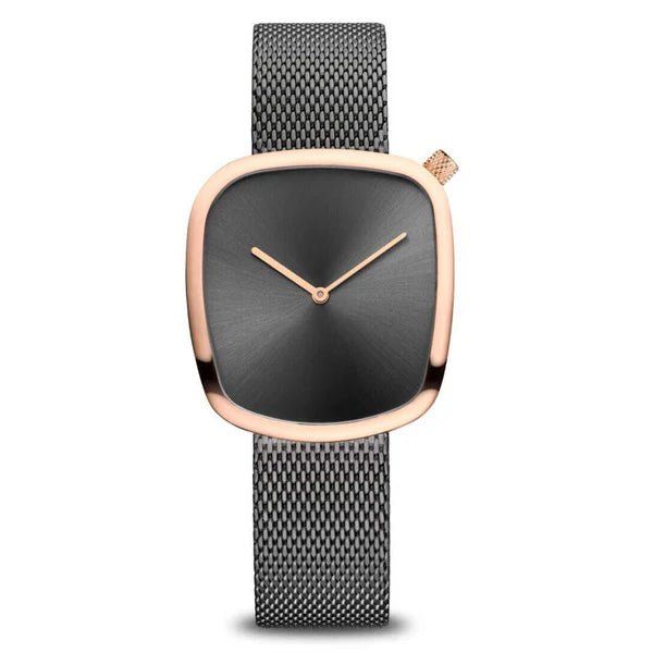 Bering Pebble Polished Rose Gold & Grey Ladies Watch - Markbridge Jewellers