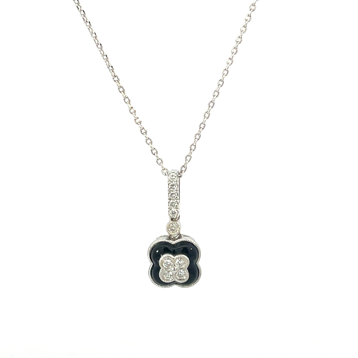 Black Agate and Diamond Pendant - Markbridge Jewellers