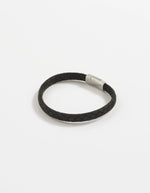 Black Italian Leather & Stainless Steel Bracelet - Markbridge Jewellers