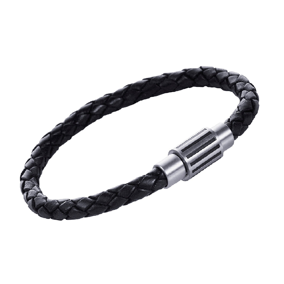 Black Leather Bracelet - Markbridge Jewellers