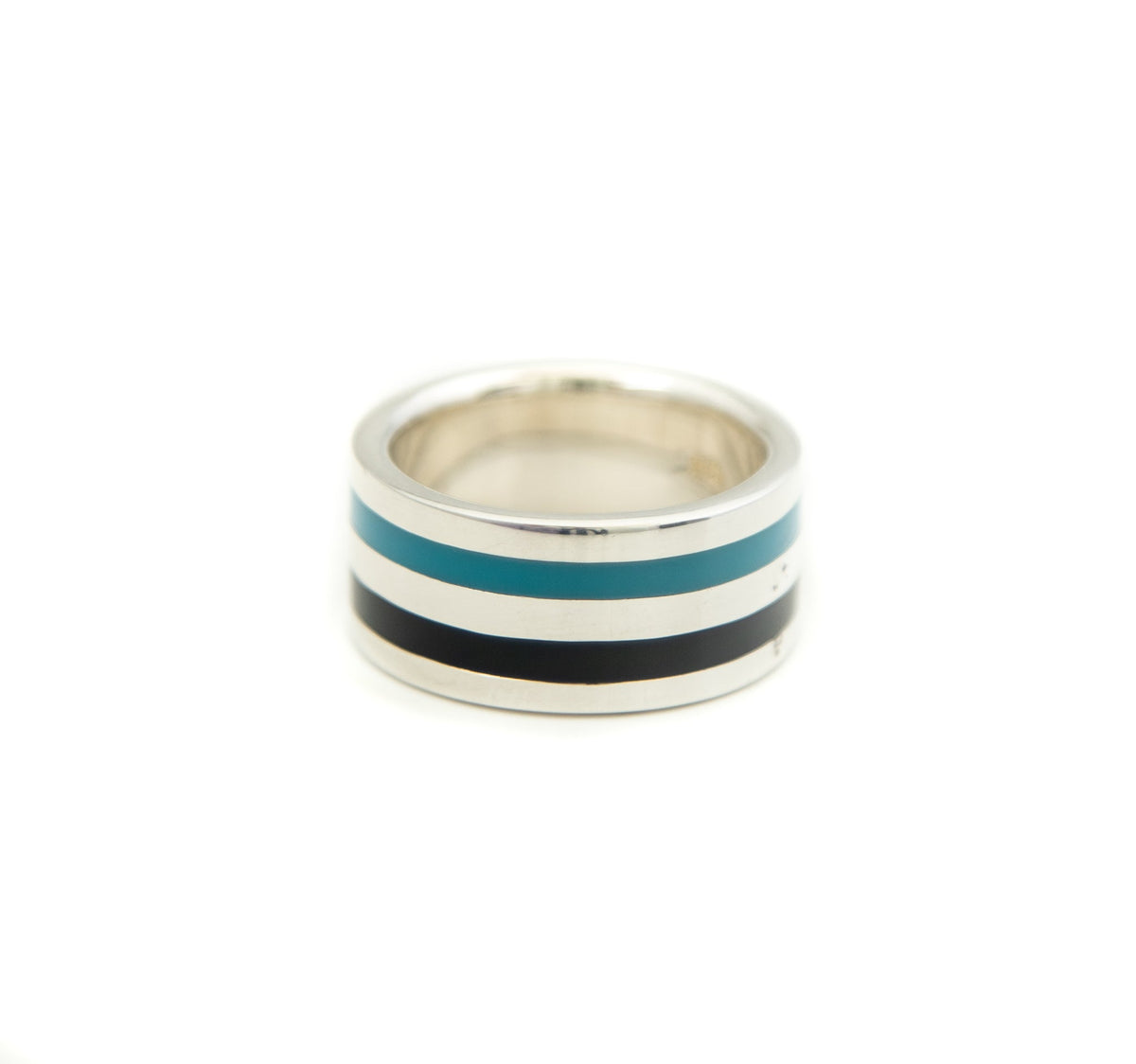 Blue & Black Striped Ring - Markbridge Jewellers