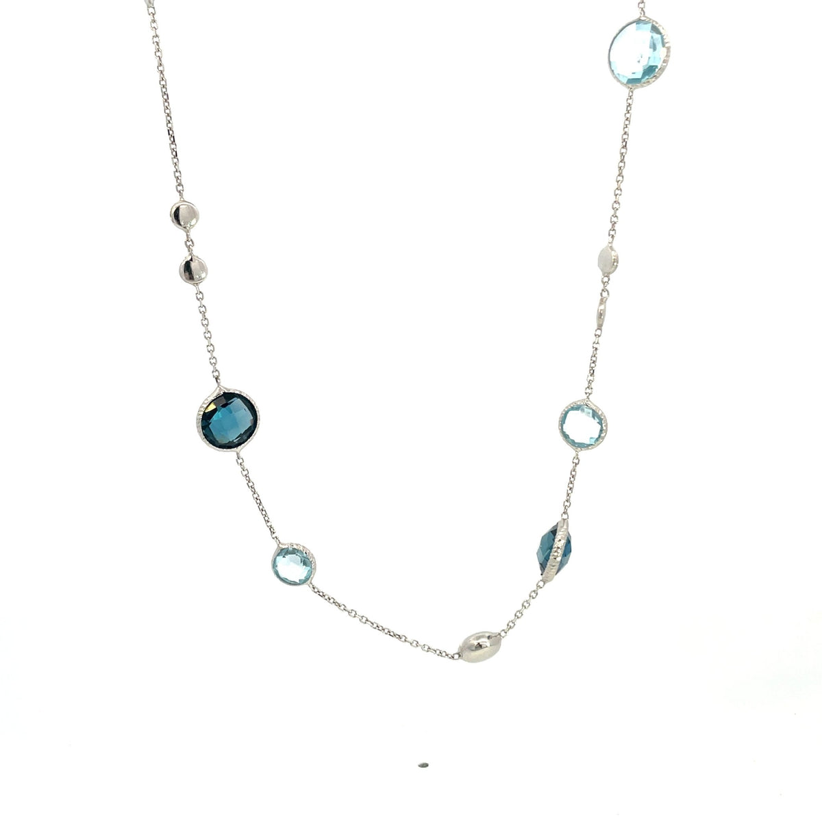 Blue Topaz & White Gold Necklace - Markbridge Jewellers
