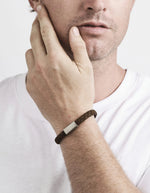 Brown Italian Leather & Stainless Steel Bracelet - Markbridge Jewellers