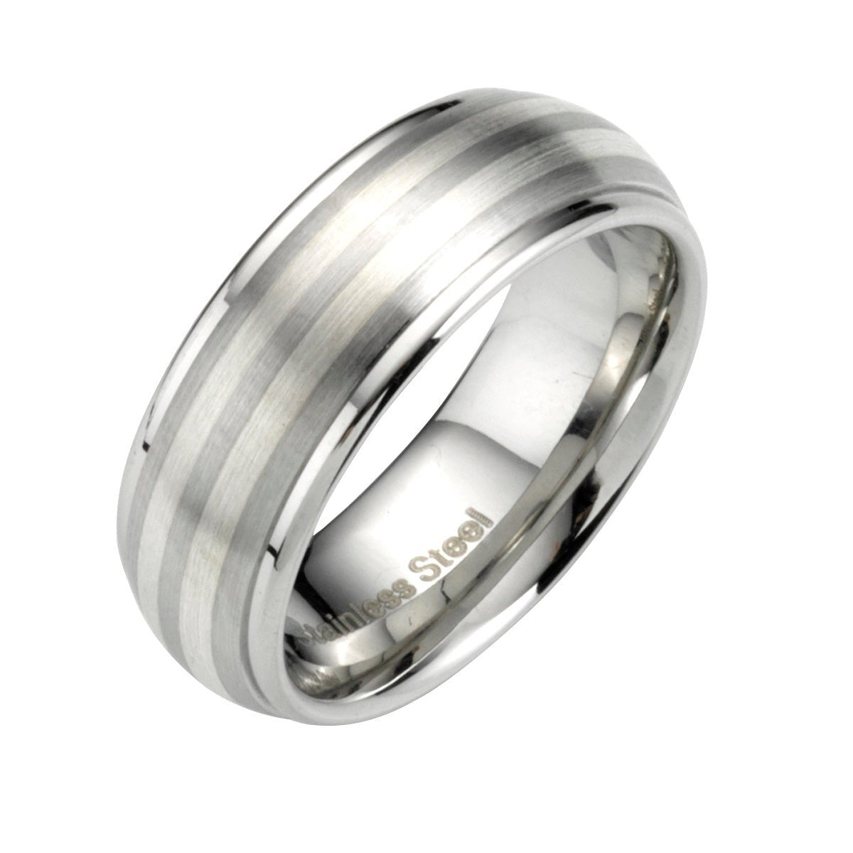 Brushed Silver-toned Inlay Ring - Markbridge Jewellers