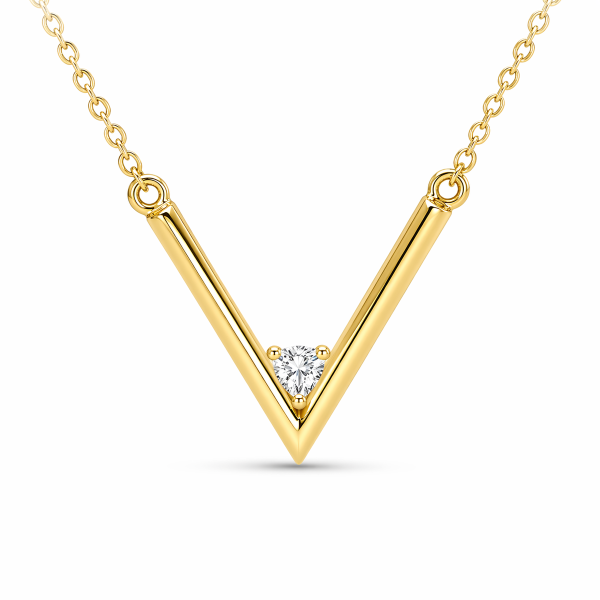 9ct Yellow Gold 0.02ct Diamond Necklace