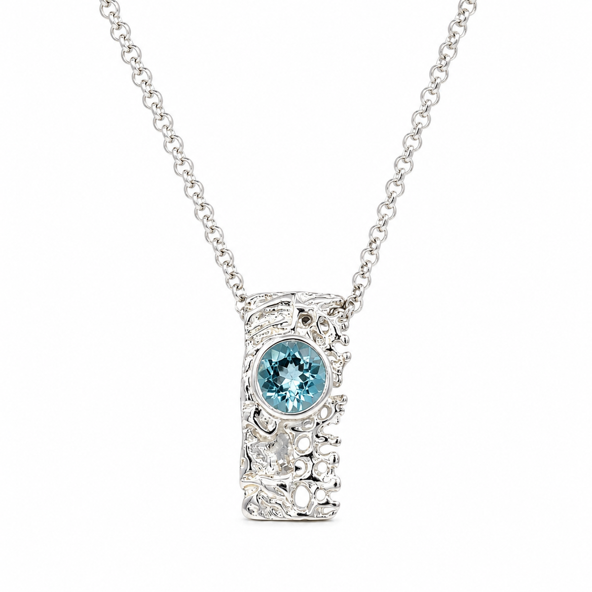 Silver & Blue Topaz Necklace
