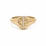 Yellow Gold & Diamond ‘Isabella’ Oval Signet Ring