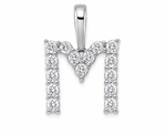 9ct White Gold 0.13ct Initial Diamond Pendants