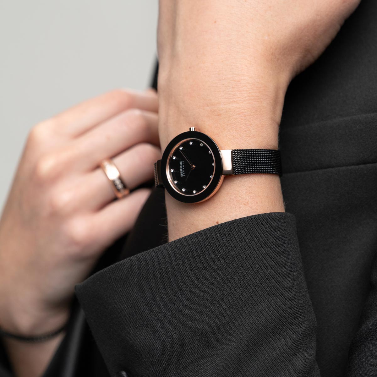 Ceramic Black & Rose Watch - Markbridge Jewellers