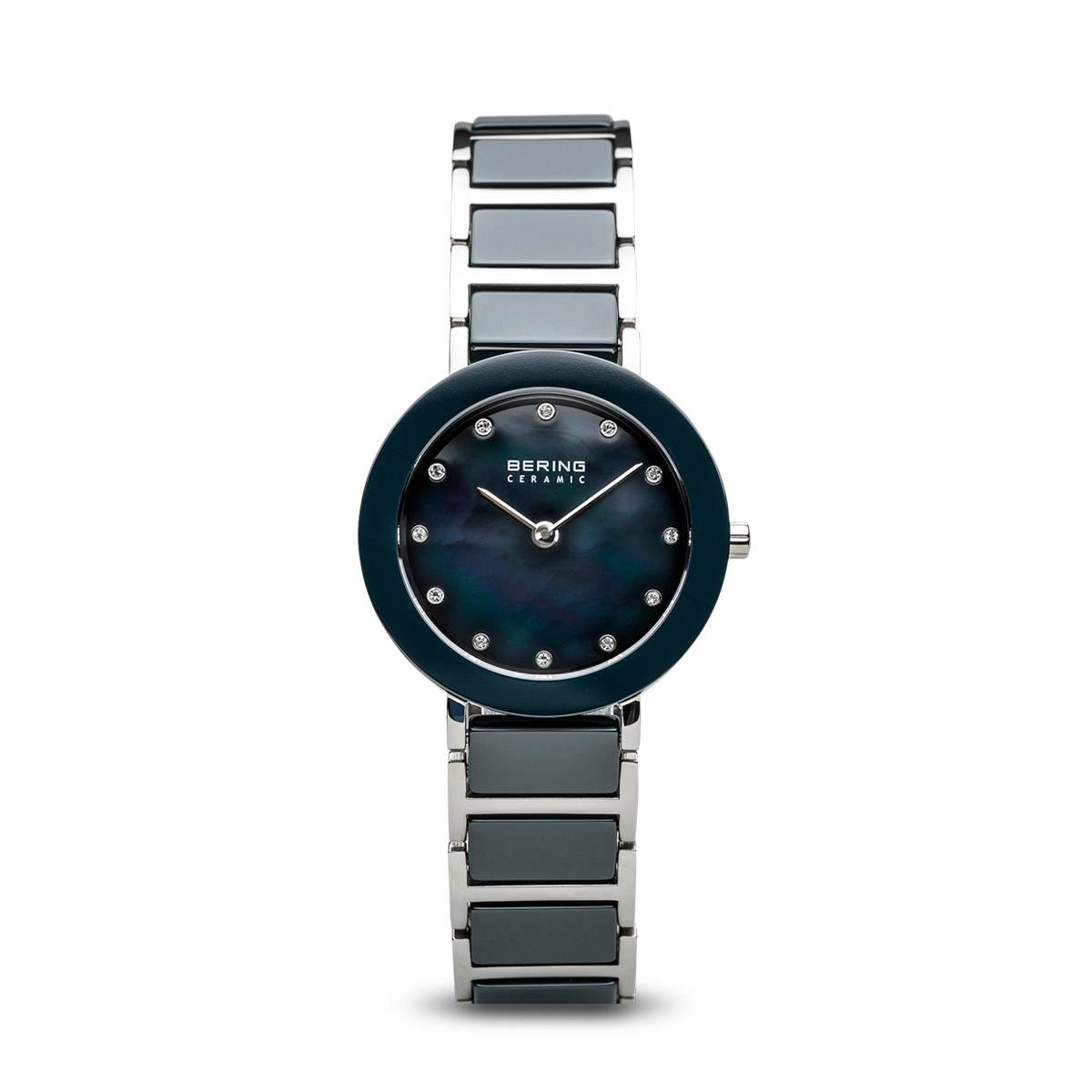 Bering Ceramic Silver Mother of Pearl Watch