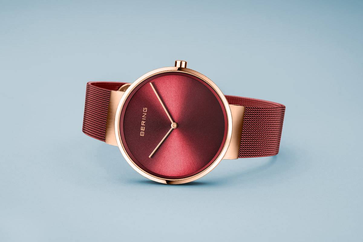 Bering Classic Polished Rose Gold Watch