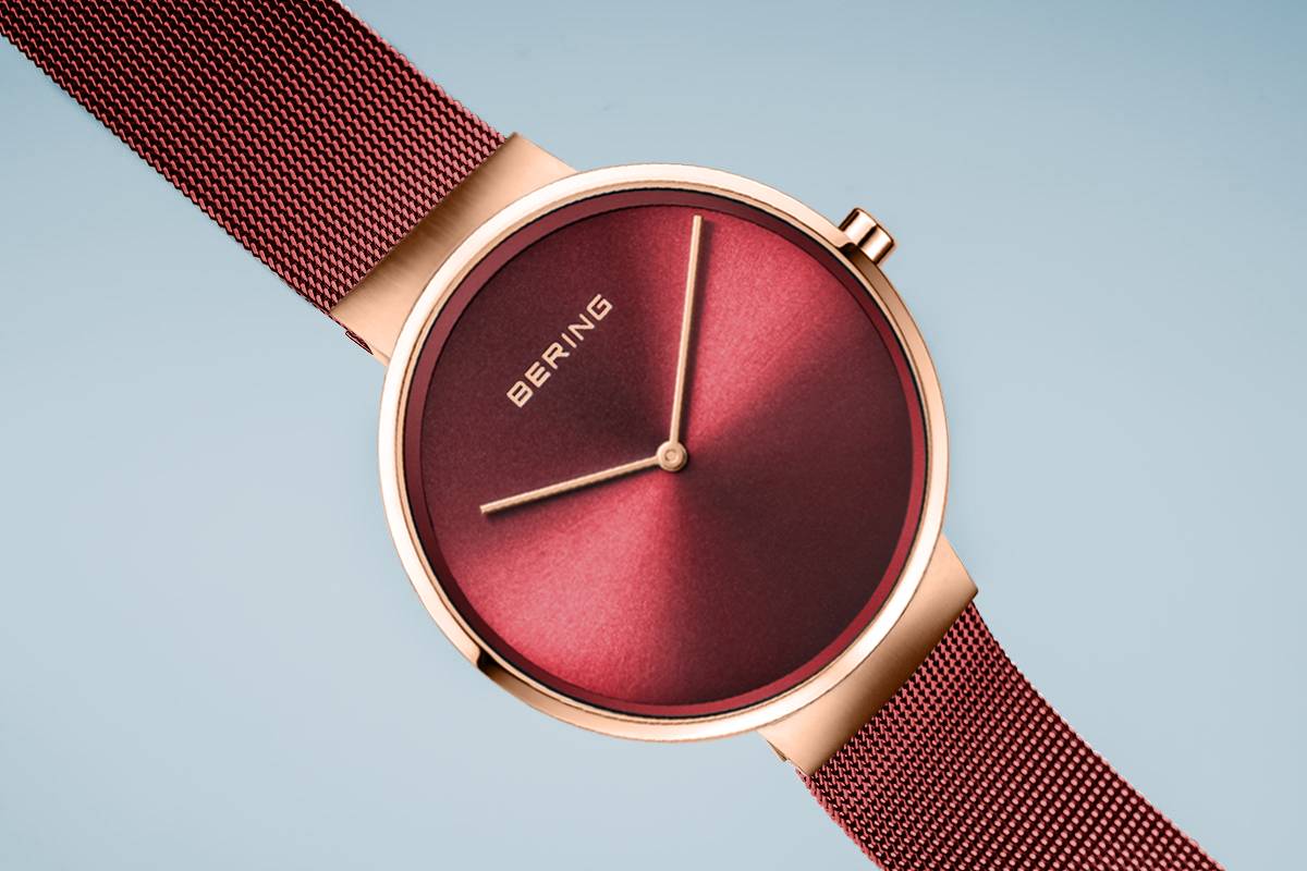 Bering Classic Polished Rose Gold Watch