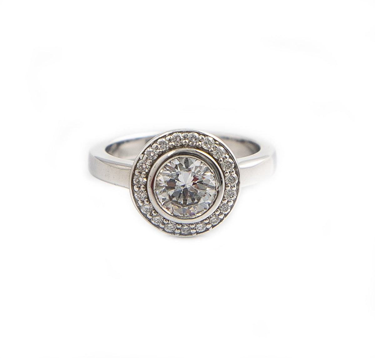 Cubic Zirconia & Diamond Engagement Ring