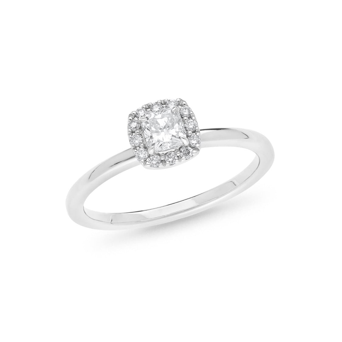 Cushion Cut Diamond Halo Engagement Ring - Markbridge Jewellers