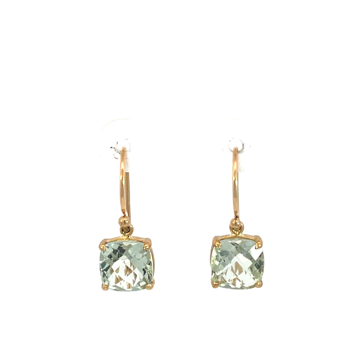 Cushion Cut Green Amethyst Earrings - Markbridge Jewellers