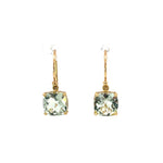 Cushion Cut Green Amethyst Earrings - Markbridge Jewellers