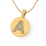9ct Gold Diamond Cluster Initial Pendant