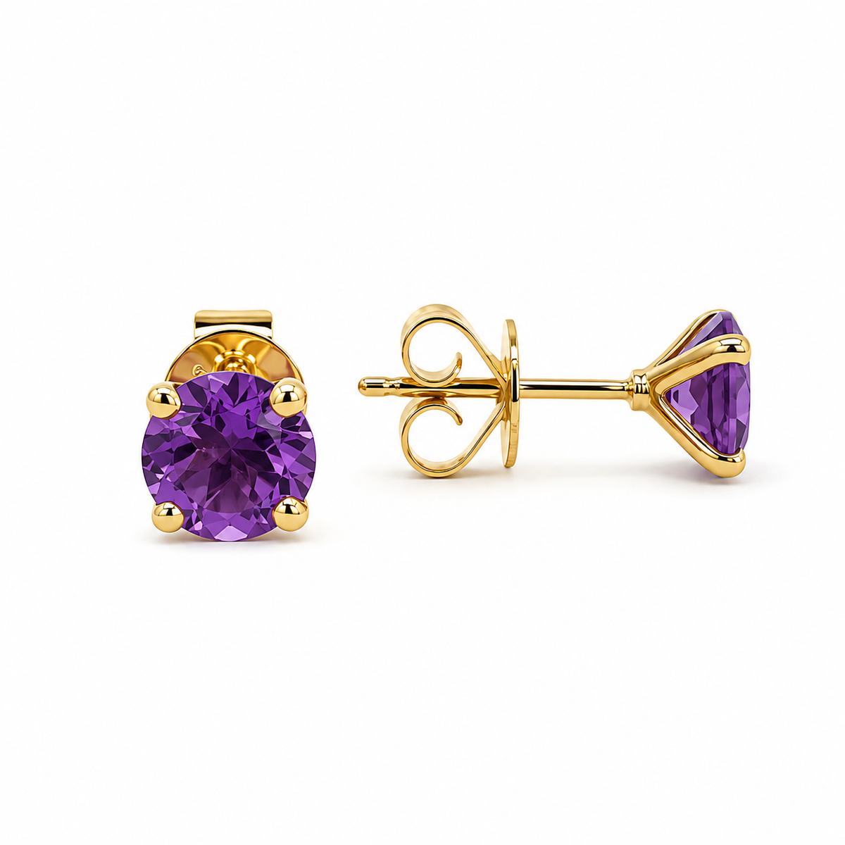 Amethyst Stud Earrings