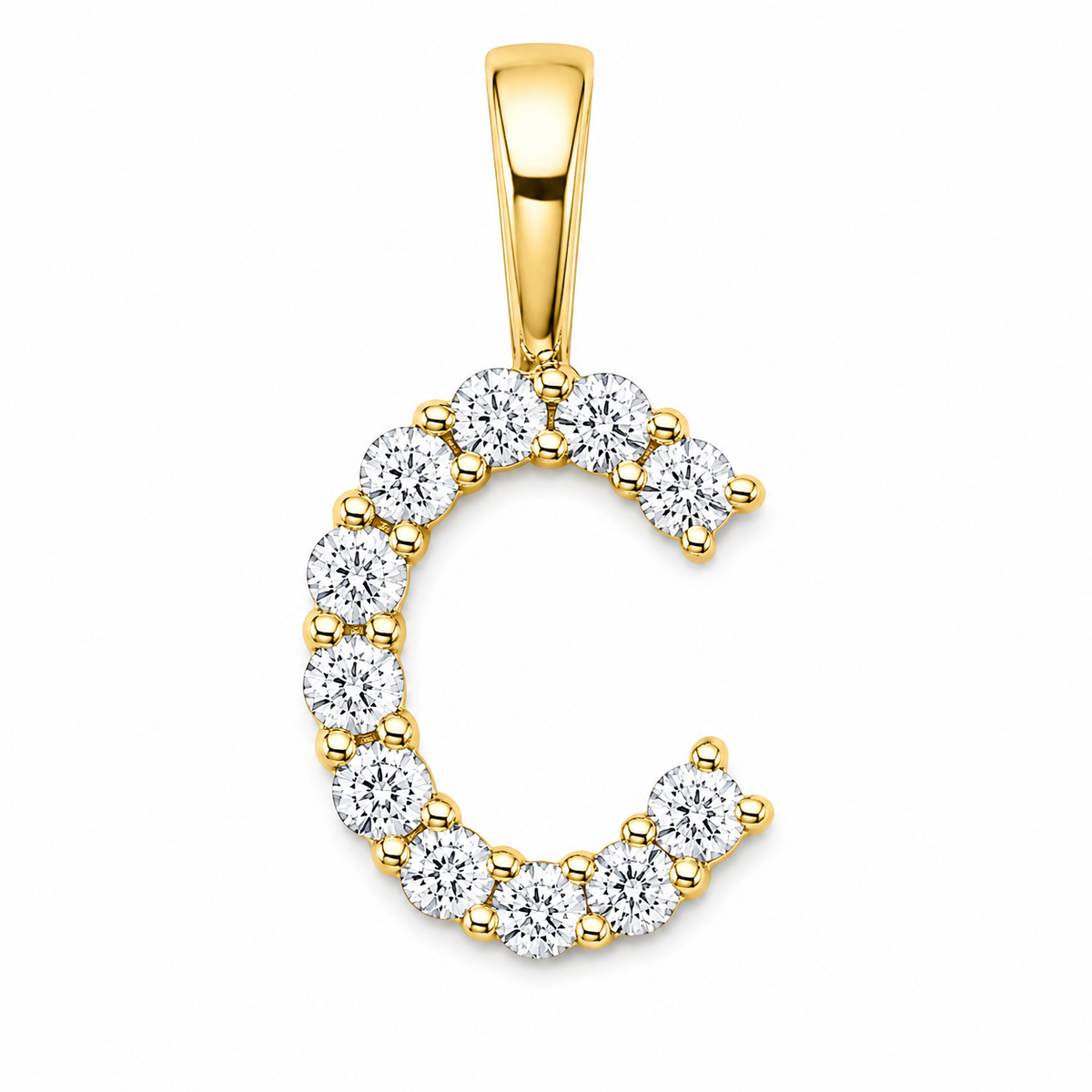 9ct Yellow Gold 0.13ct Initial Pendants