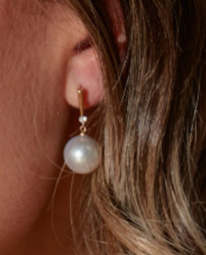 Diamond and Pearl Stud Drop Earrings - Markbridge Jewellers