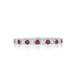 18ct White Gold Ruby & 0.21ct Diamond Eternity Ring